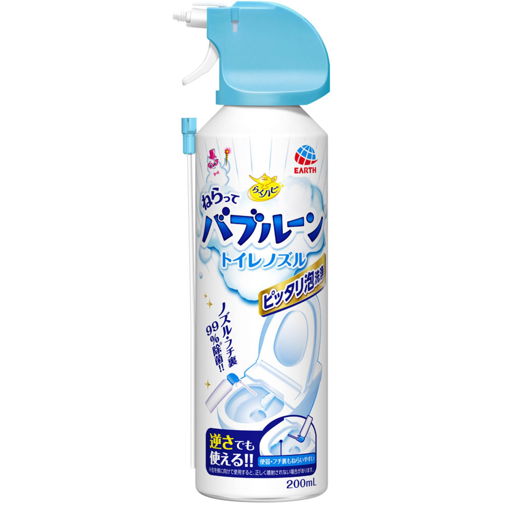 らくハピ ねらって バブルーン トイレノズル トイレ掃除 泡洗浄 ２００ｍｌ アース製薬
