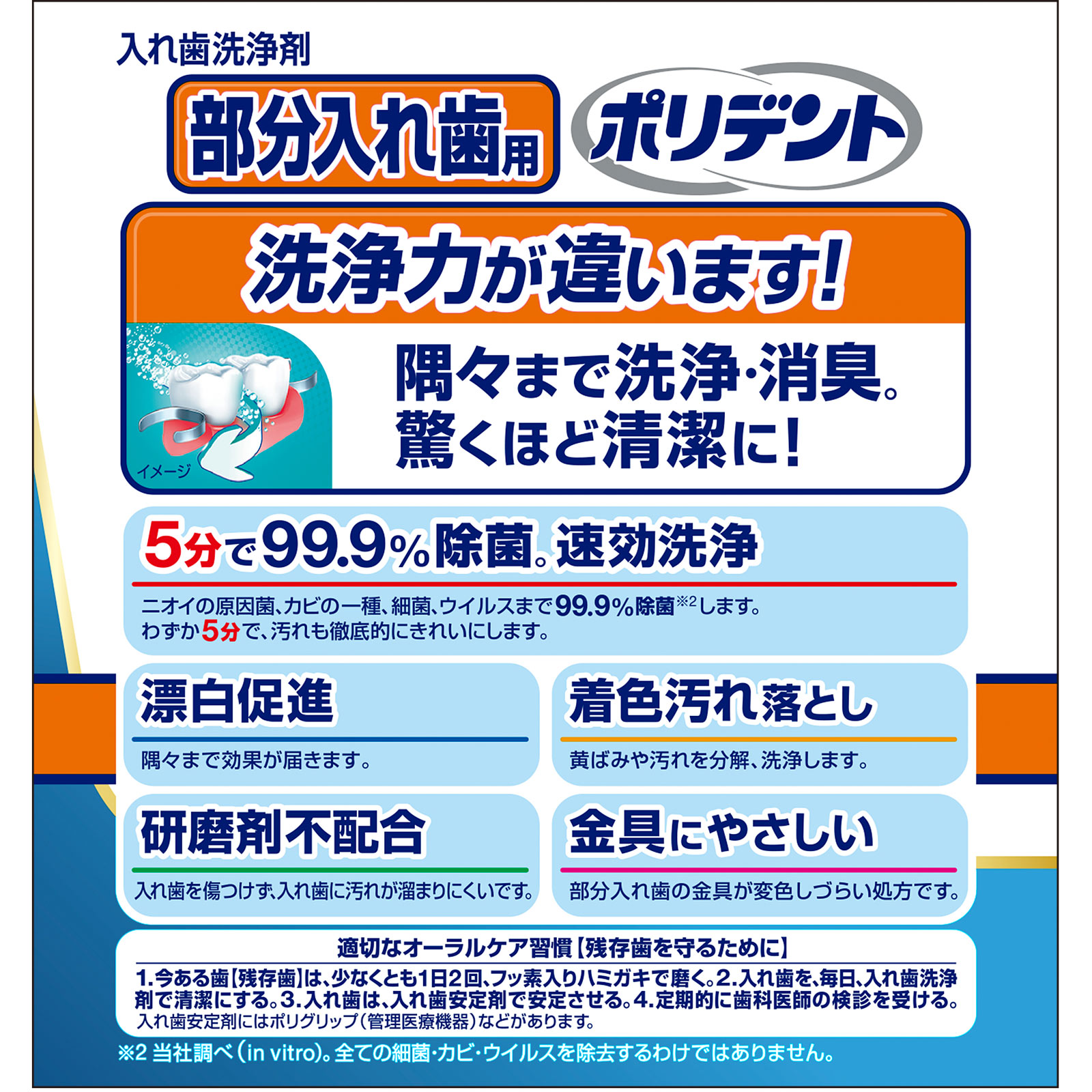 部分入れ歯用 ポリデント ４８錠 ヘイリオンジャパン