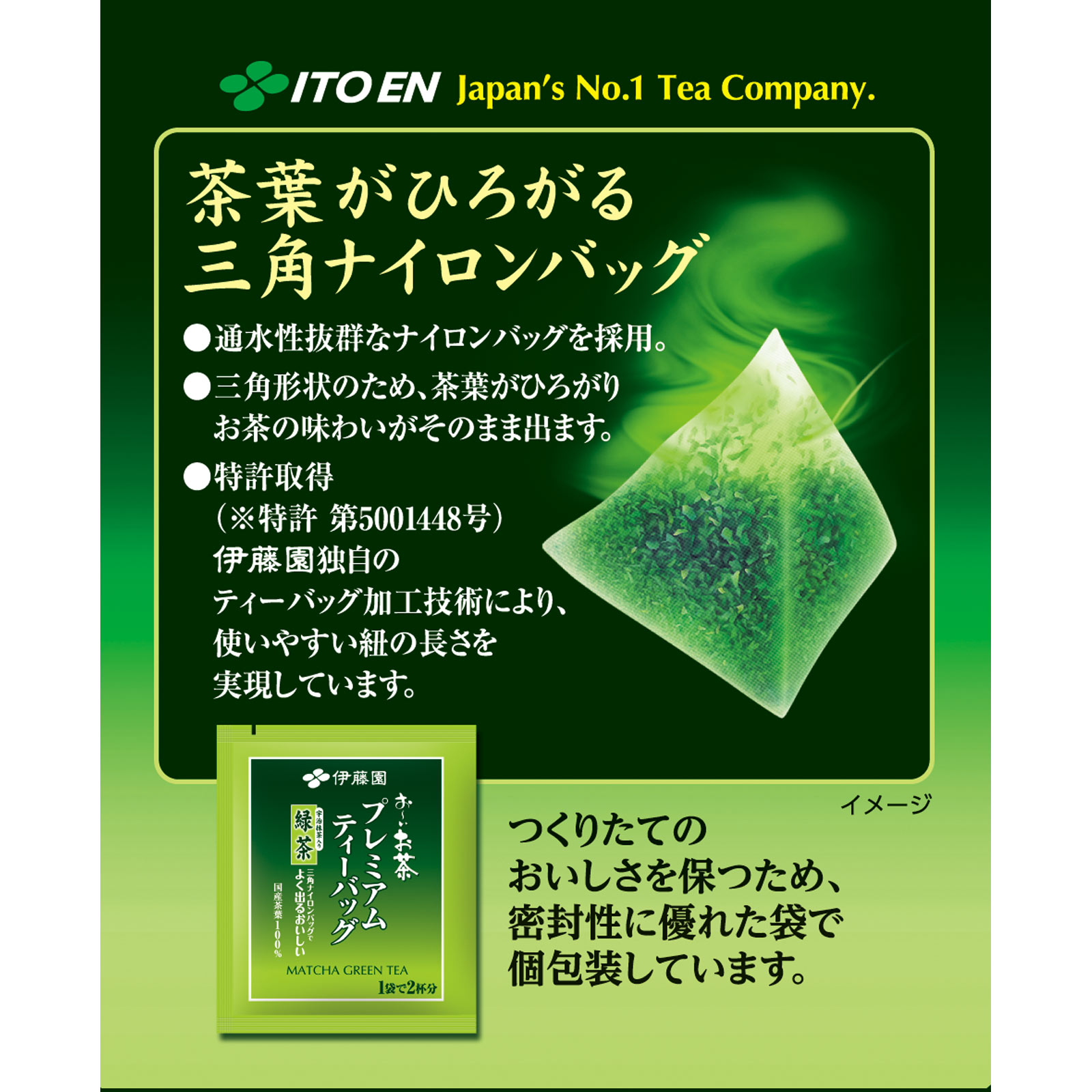 よく出るおいしいプレミアムティーバッグ 宇治抹茶入り緑茶 １．８ｇ×２０袋 伊藤園