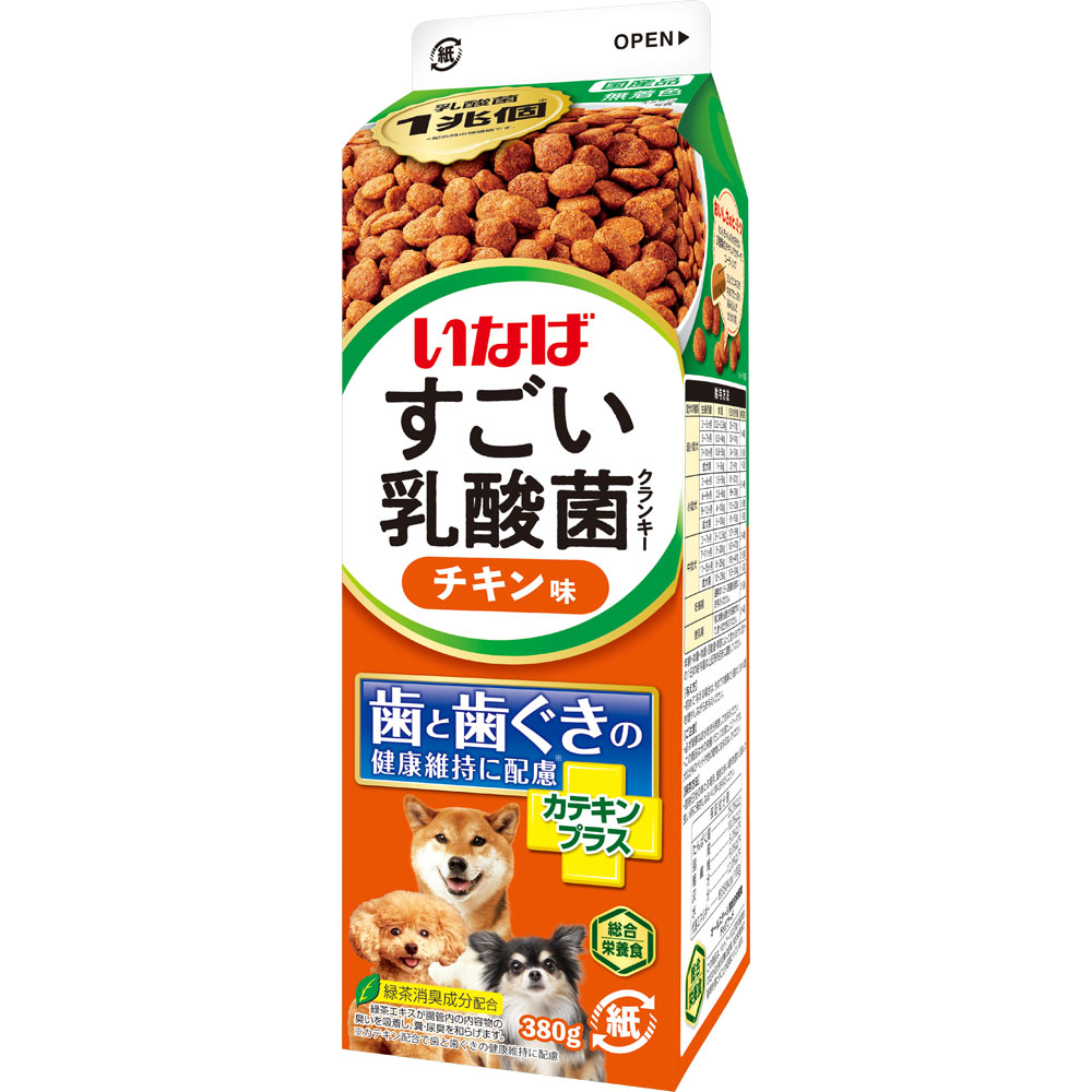 ＣＩＡＯ　すごい乳酸菌クランキー牛乳パック　カテキンプラスチキン味 ３８０ｇ いなば食品