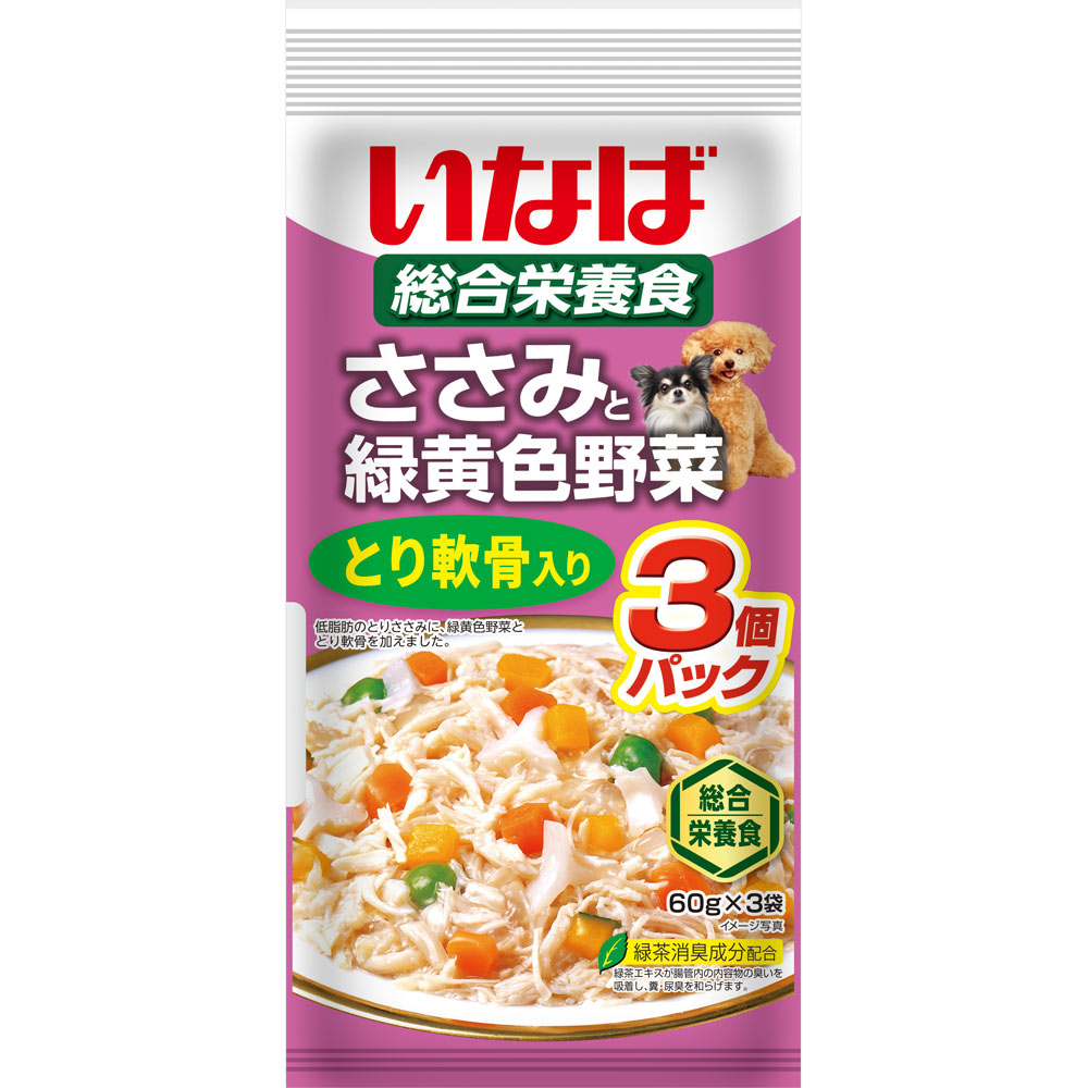 ささみと緑黄色野菜とり軟骨入り ６０ｇ×３ いなば食品