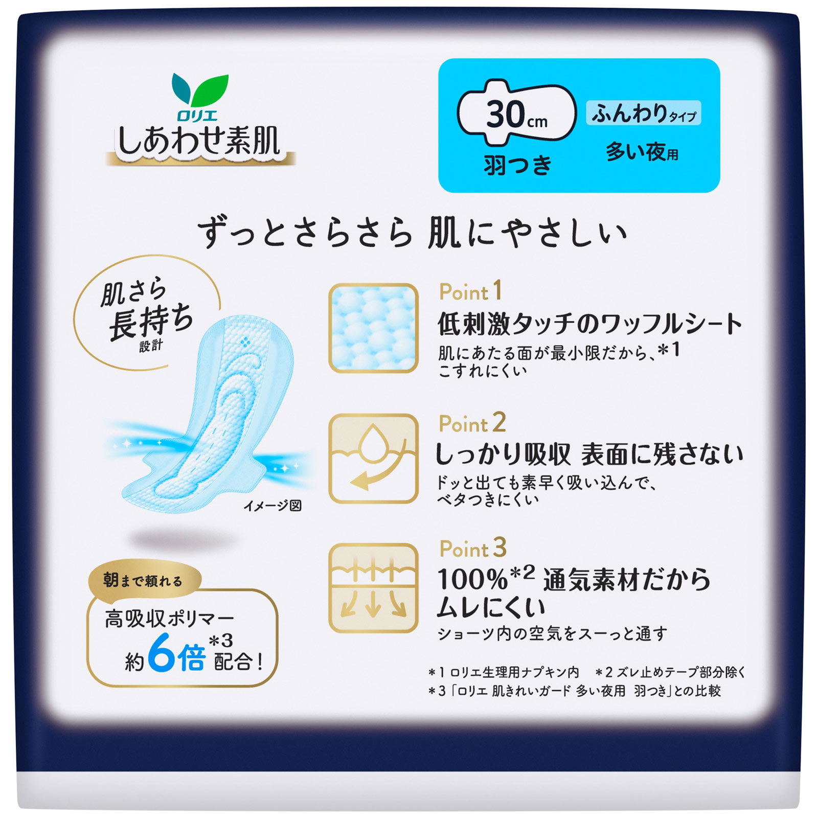 ロリエエフ 多い夜用 羽つき ３コ 花王 (医薬部外品)