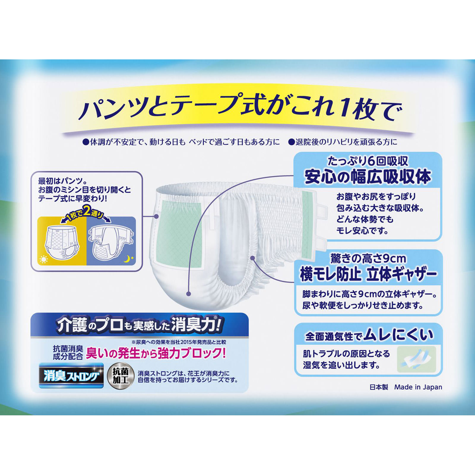 リリーフ テープ式にもなるパンツ M～L １４マイ 花王