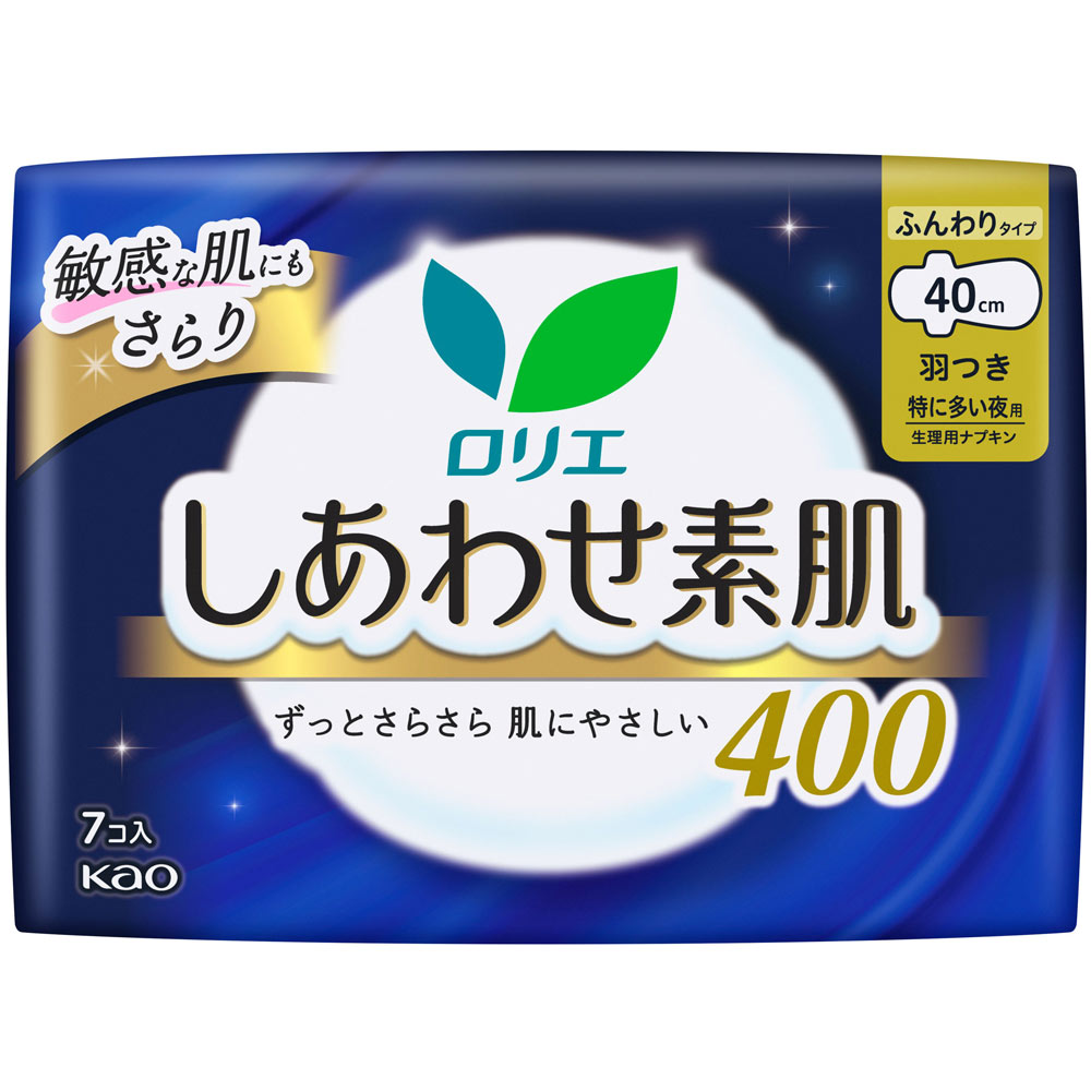 ロリエ しあわせ素肌 特に多い夜用40cm 羽つき 7コ 花王 (医薬部外品)