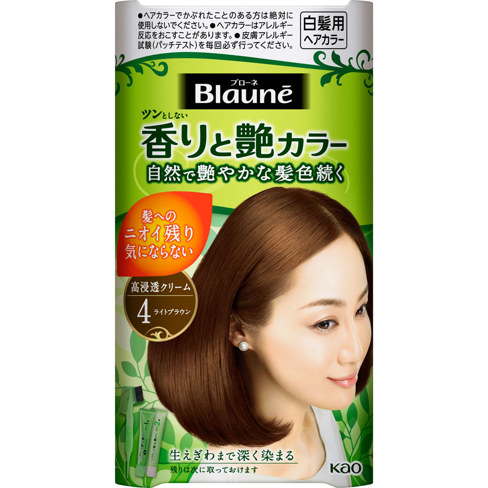 ブローネ 香りと艶カラー クリーム ４ ライトブラウン ８０Ｇ 花王 (医薬部外品)