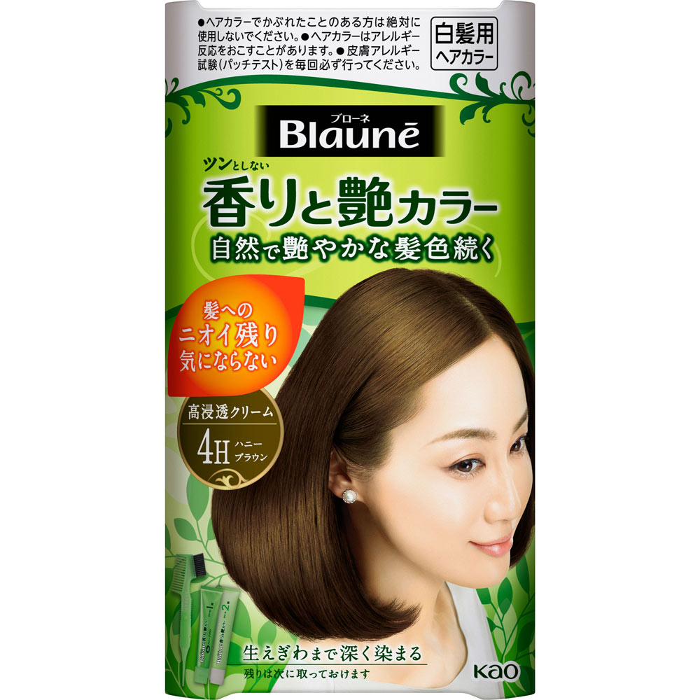 ブローネ 香りと艶カラー クリーム ４Ｈ ハニーブラウン ８０Ｇ 花王 (医薬部外品)