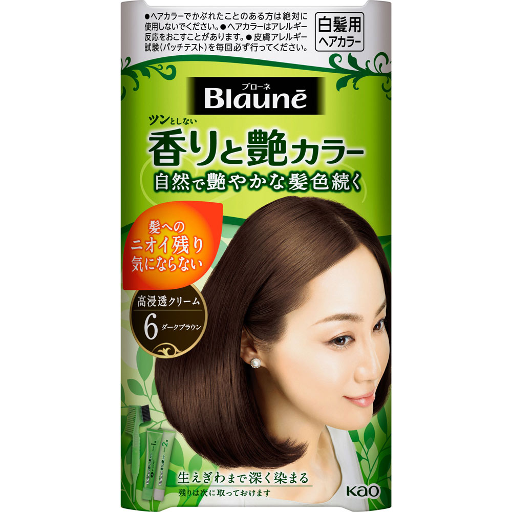 ブローネ 香りと艶カラー クリーム ６ ダークブラウン ８０Ｇ 花王 (医薬部外品)