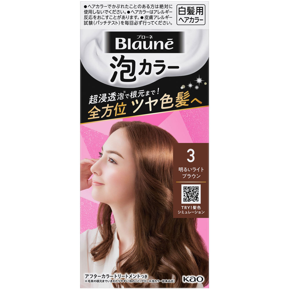 ブローネ 泡カラー ３明るいライトブラウン １０８ｍｌ 花王 (医薬部外品)