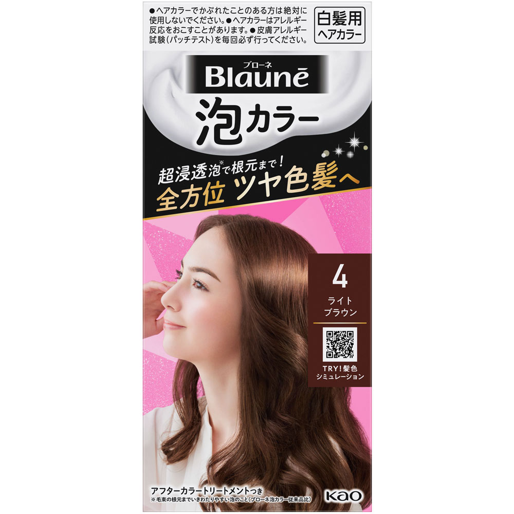 ブローネ 泡カラー ４ライトブラウン １０８ｍｌ 花王 (医薬部外品)