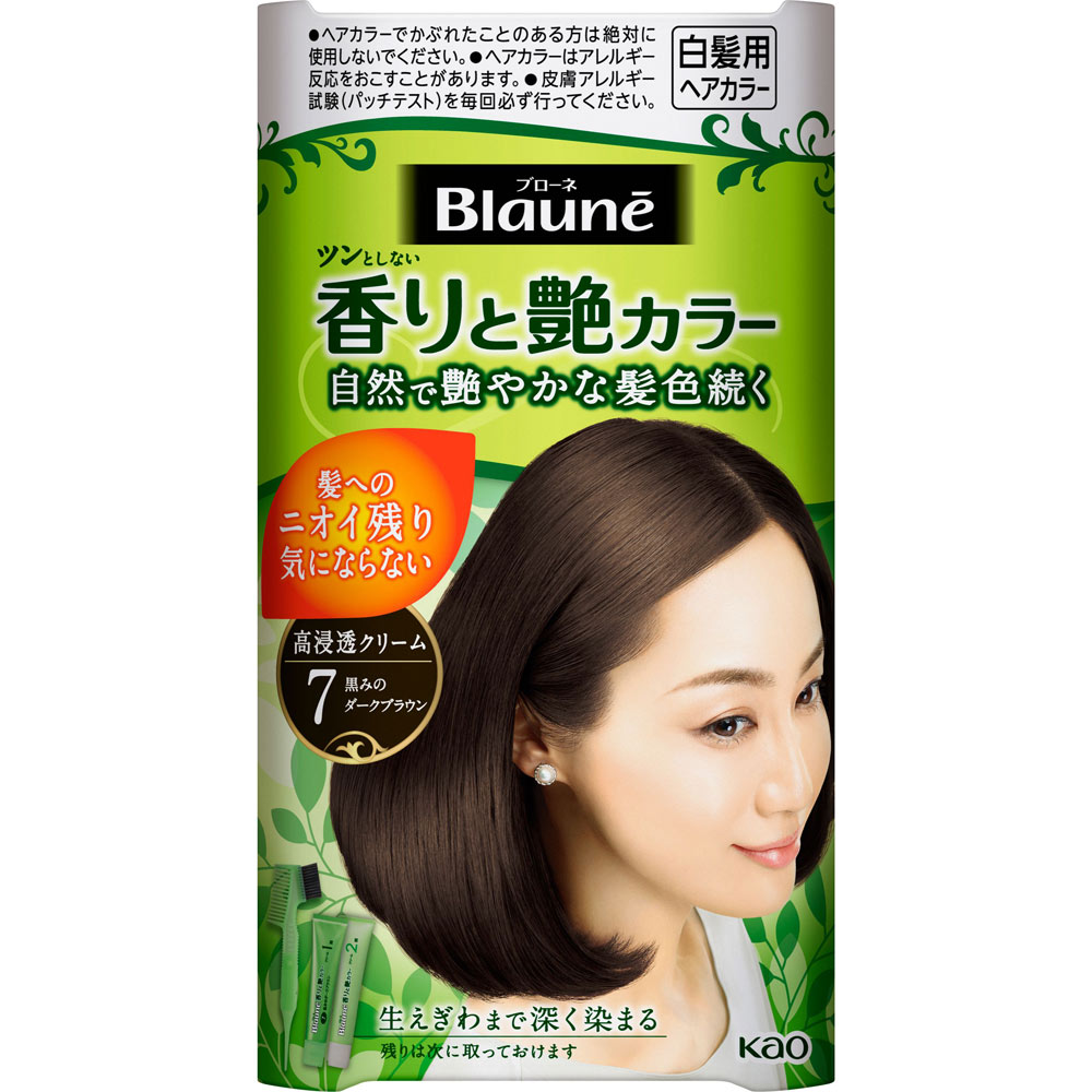 ブローネ 香りと艶カラー クリーム ７ 黒みのダークブラウン ８０ｇ 花王 (医薬部外品)