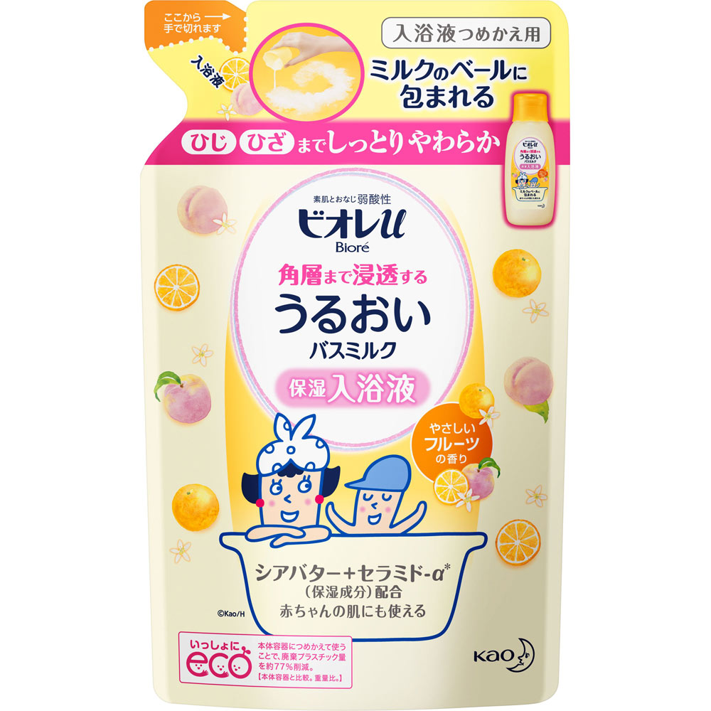 ビオレu 角層まで浸透する うるおいバスミルク フルーツの香り つめかえ用 ４８０ｍｌ 花王
