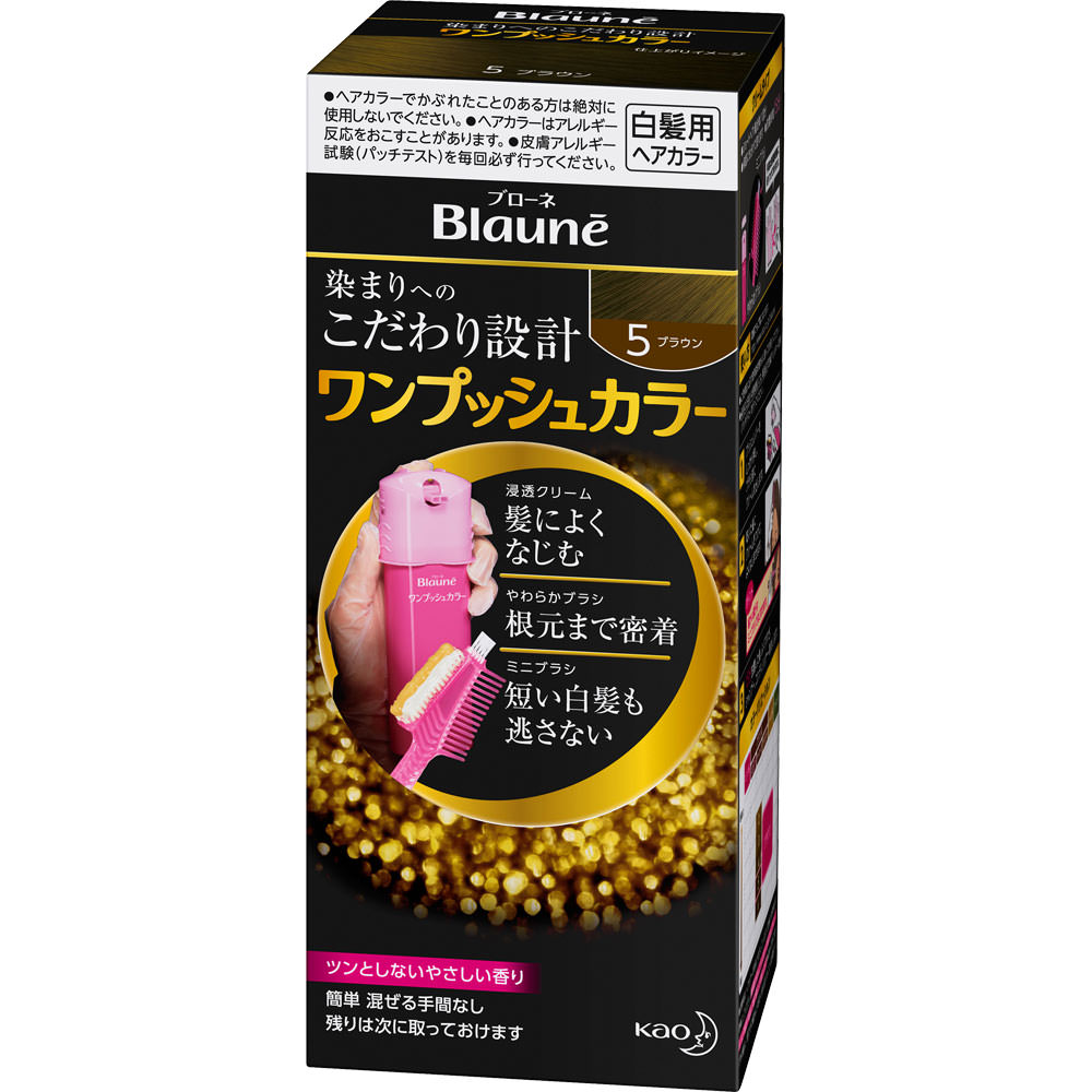 花王 ブローネ ワンプッシュカラー ５ブラウン ８０ｇ (医薬部外品)