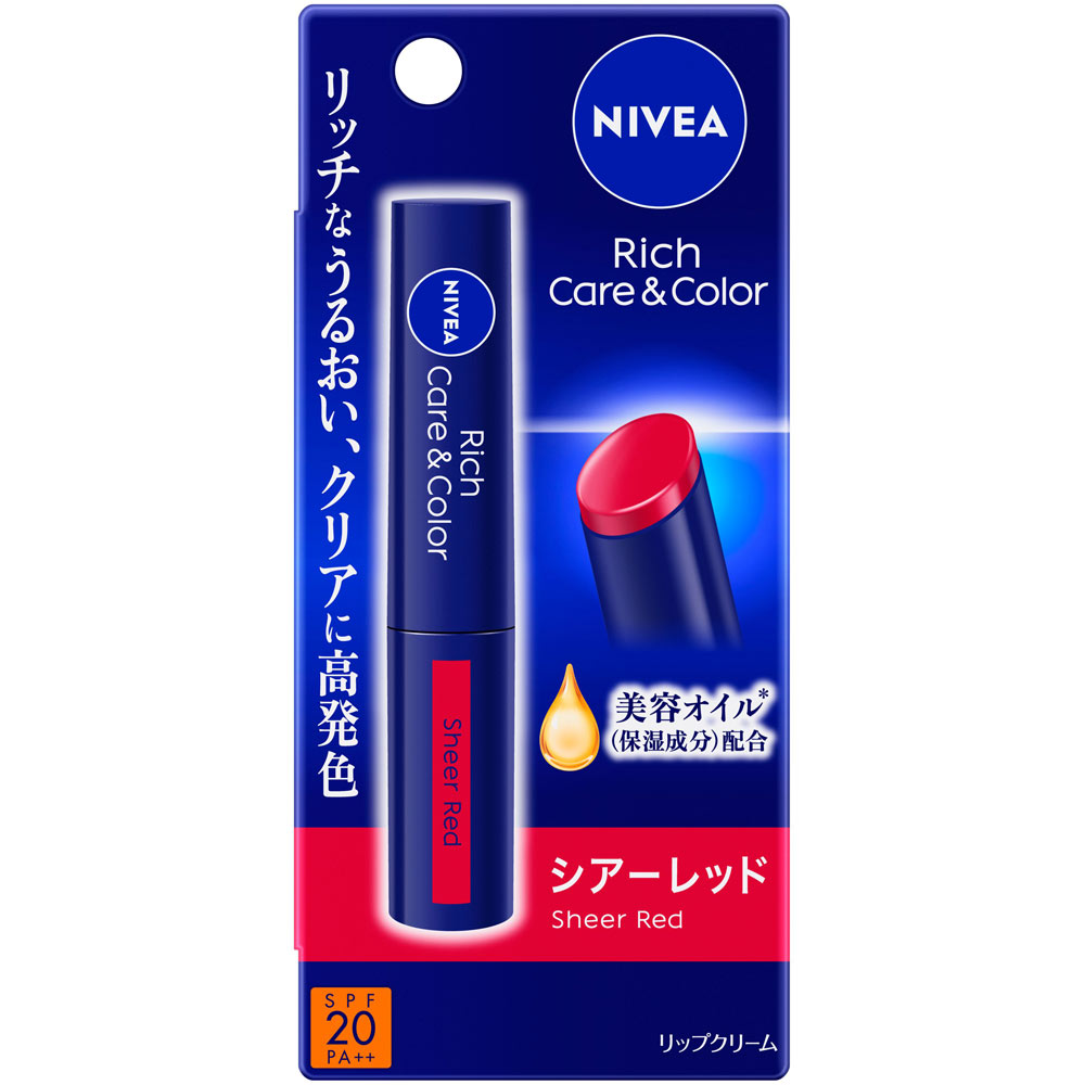 ニベア リッチケア＆カラーリップ シア―レッド ２ｇ 花王