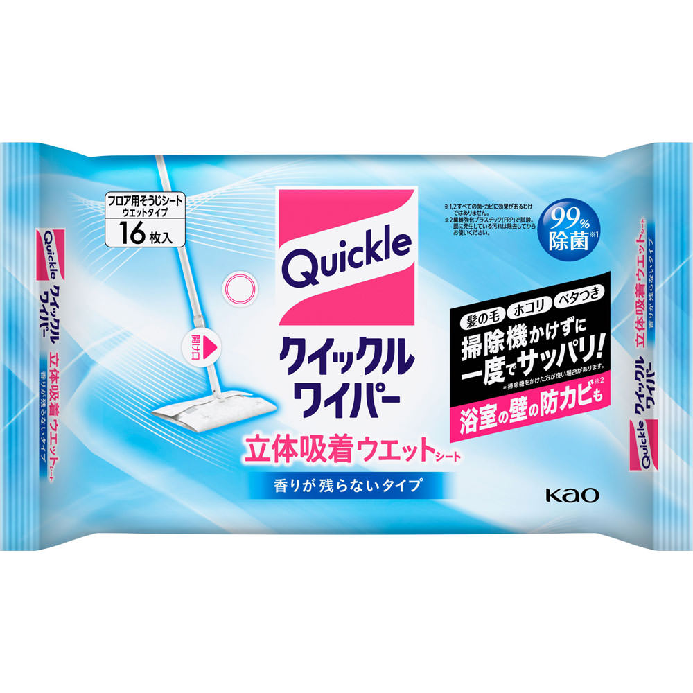 クイックルワイパー 立体吸着ウエットシート １６枚 花王