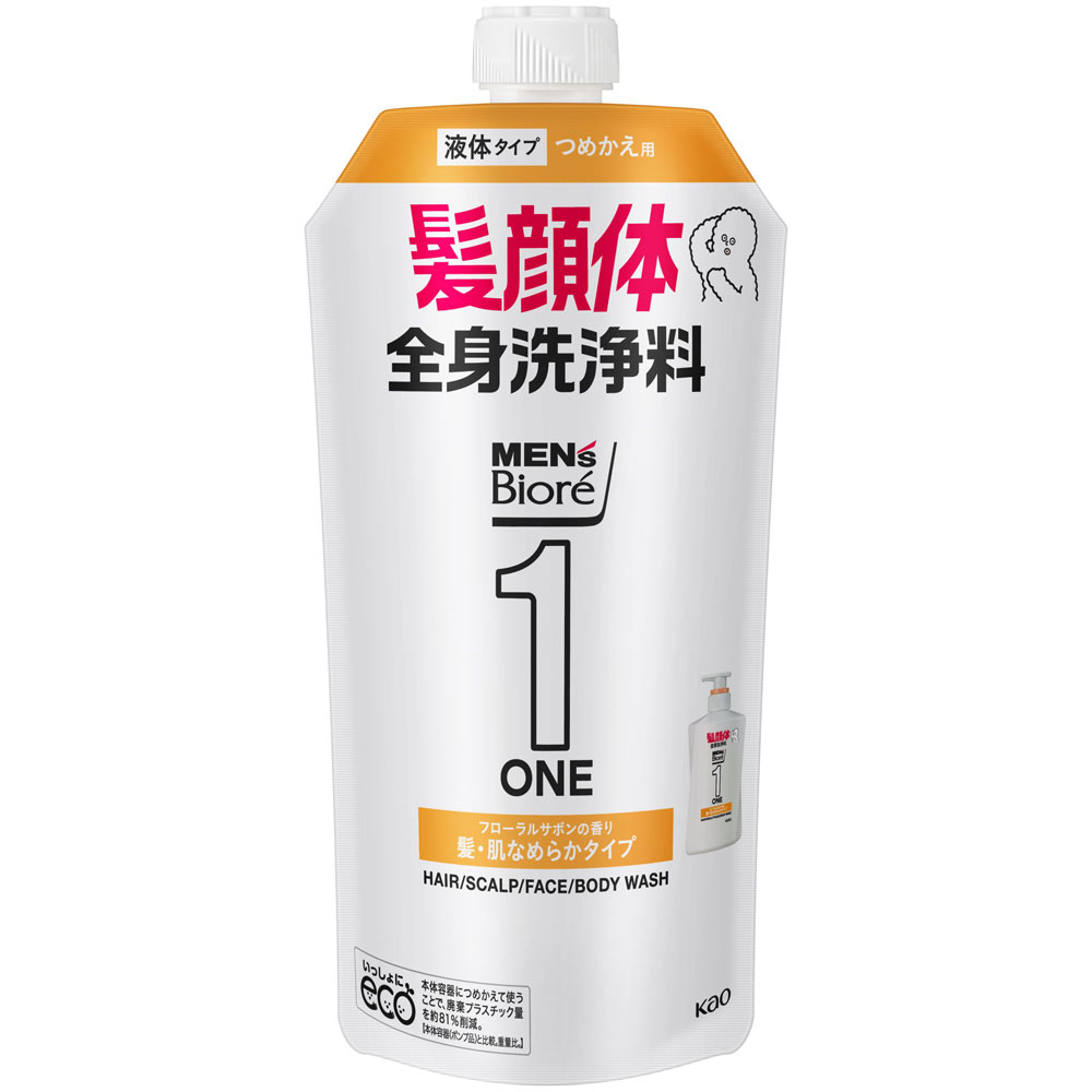 メンズビオレＯＮＥ オールインワン 髪・肌なめらかタイプ 詰替 ３４０ｍＬ 花王