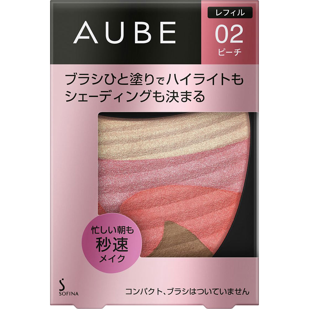 オーブ　ブラシひと塗りチーク　０２ピーチ　レフィル ５．７ｇ 花王ソフィーナ