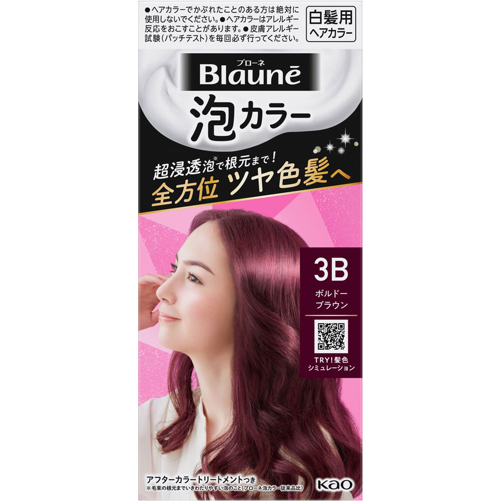 ブローネ泡カラー ３Ｂ ボルドーブラウン １０８ｍｌ 花王 (医薬部外品)