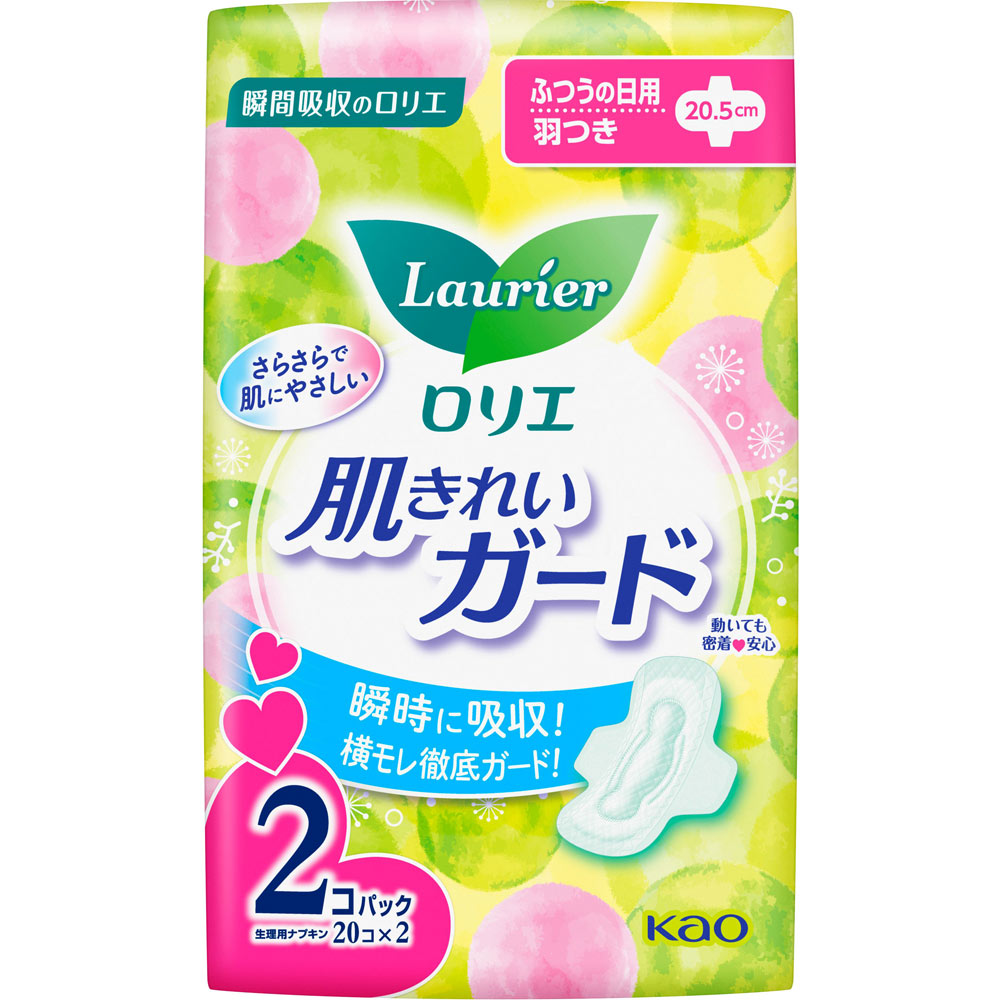 ロリエ　肌きれいガード　昼用　羽つき ４０コ 花王 (医薬部外品)