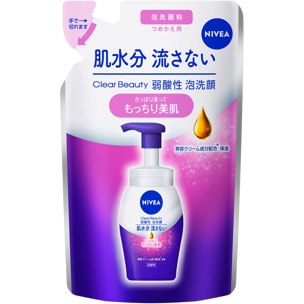 ニベア　クリアビューティー弱酸性泡洗顔　もっちり美肌　つめかえ用 １３０ｍＬ 花王