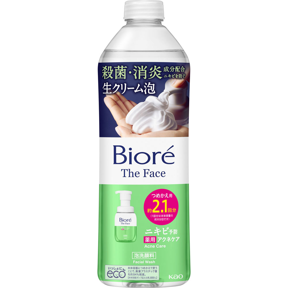 ビオレ ザフェイス 泡洗顔料 アクネケア つめかえ用 ３４０ｍｌ 花王 (医薬部外品)