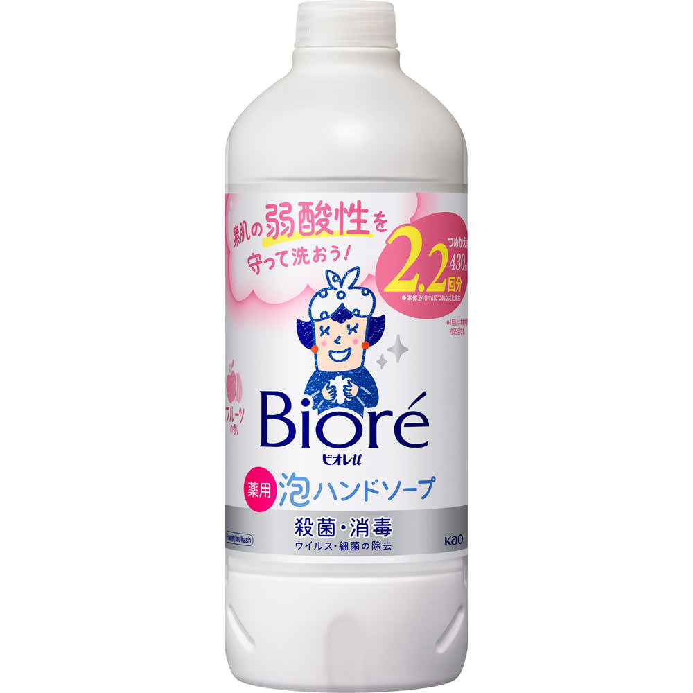 ビオレｕ泡ハンドソープ フルーツの香り つめかえ用 ４３０ｍＬ 花王 (医薬部外品)