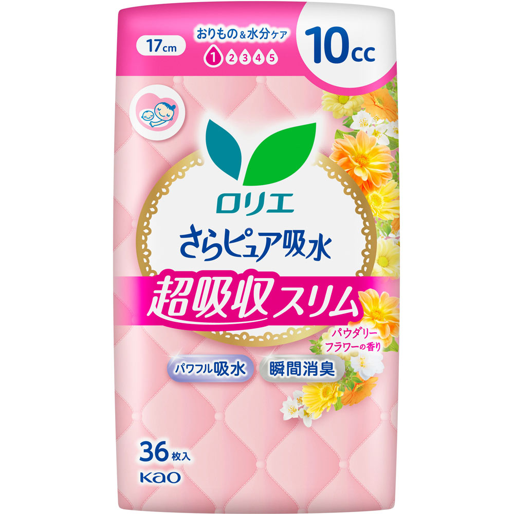 ロリエさらピュア吸水 超吸収スリム １０ｃｃパウダリーフラワーの香り ３６枚 花王