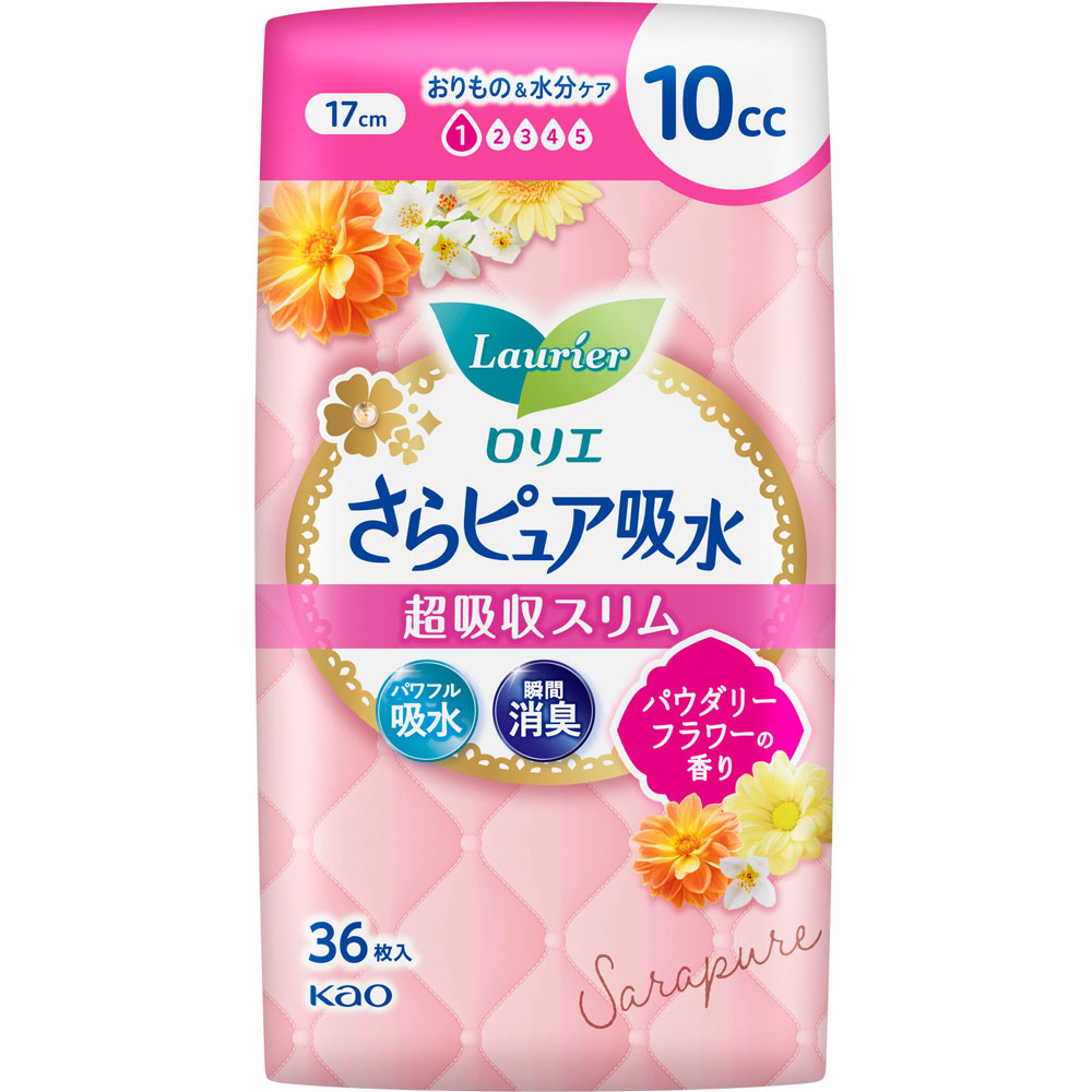 ロリエさらピュア吸水 超吸収スリム １０ｃｃパウダリーフラワーの香り ３６枚 花王