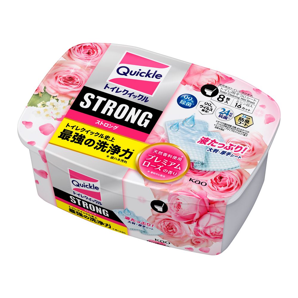 トイレクイックルストロング ローズ本体 ８枚 花王