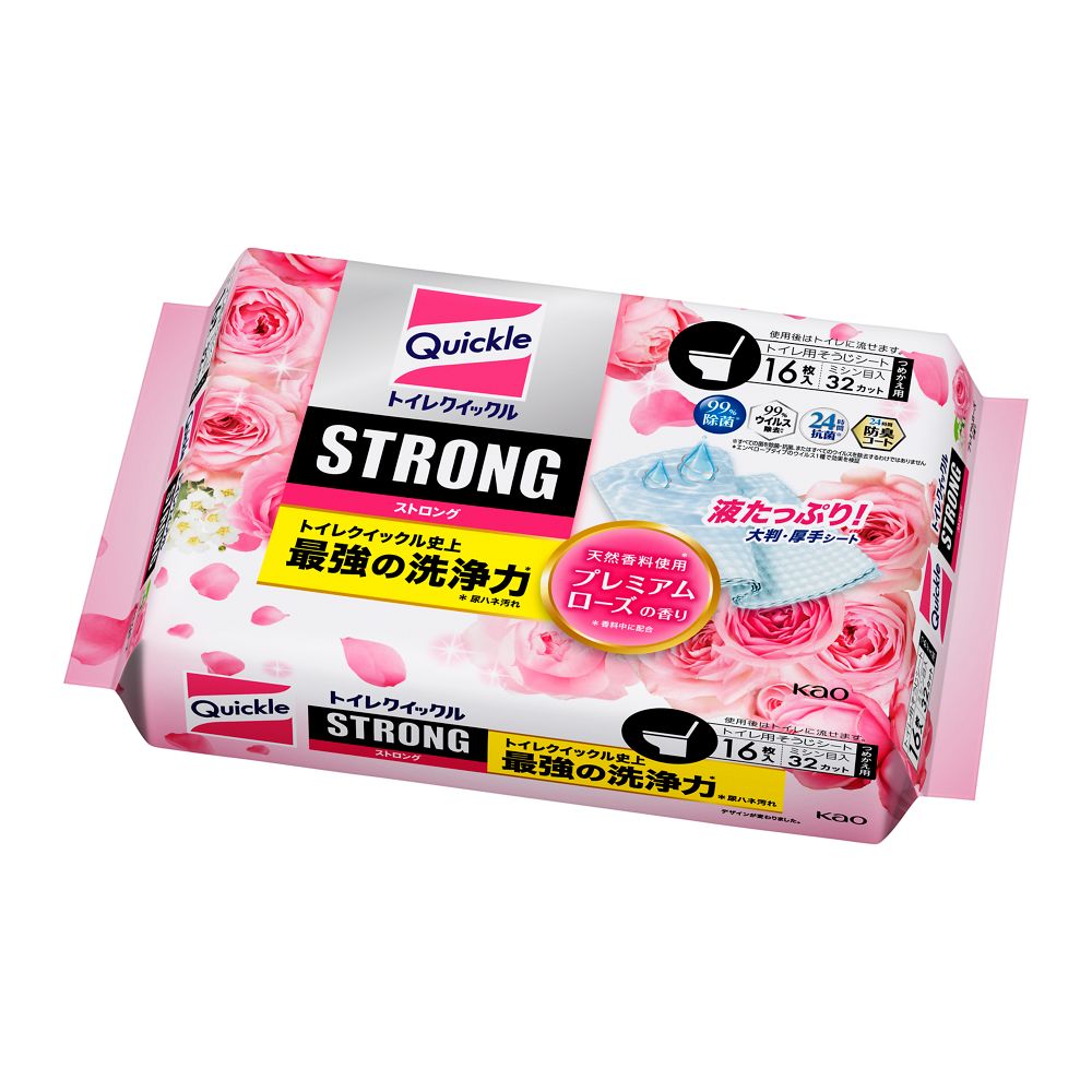 トイレクイックルストロング ローズ替え １６枚 花王