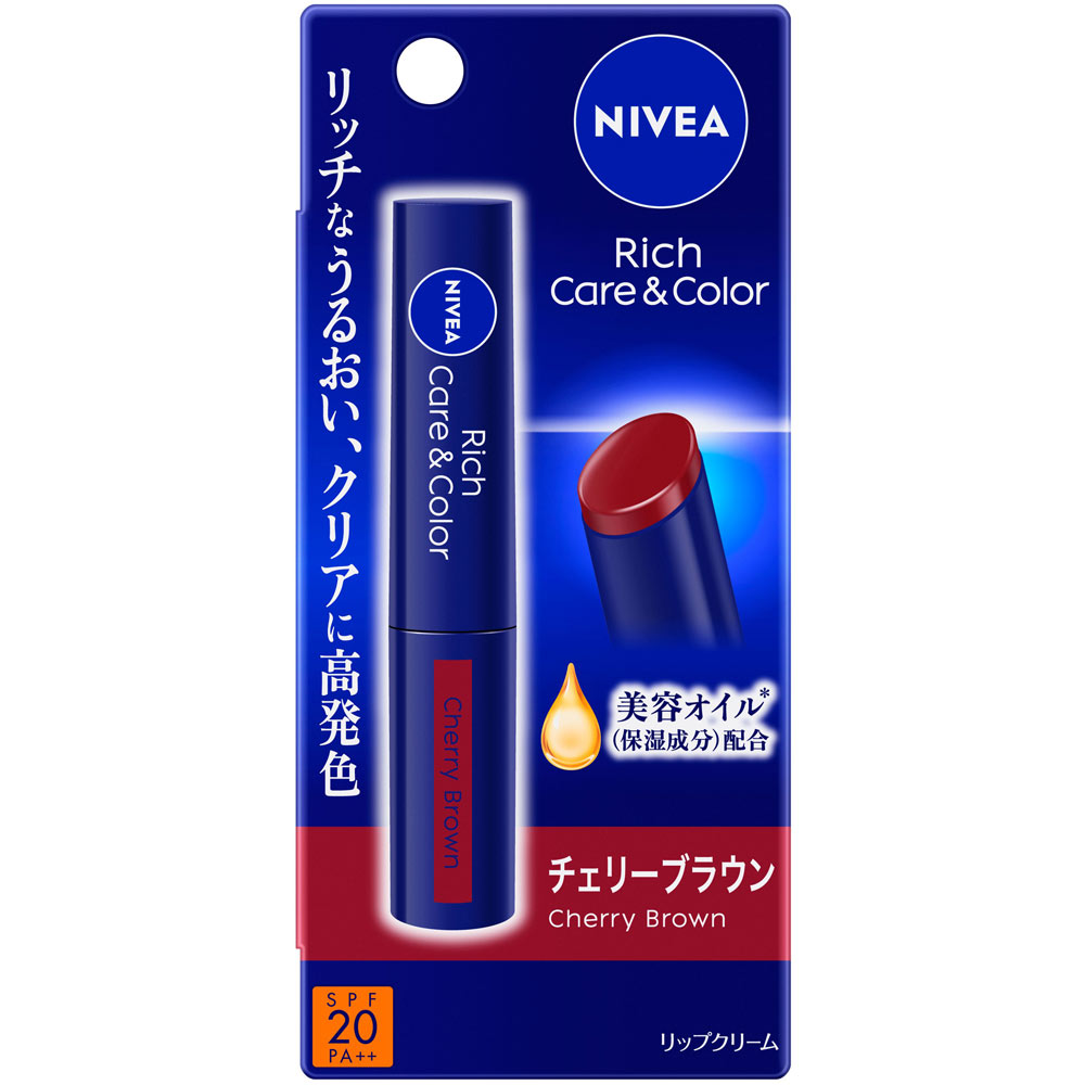 ニベア リッチケア&カラーリップ チェリーブラウン 2g 花王