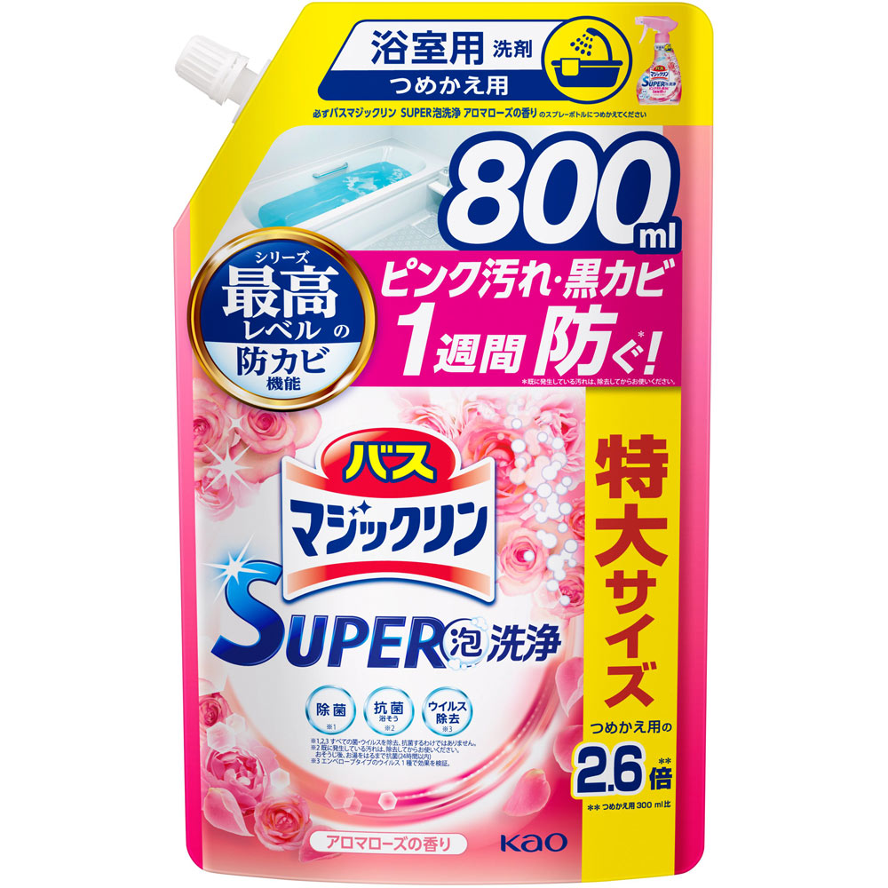 バスマジックリンＳＵＰＥＲ泡アロマローズスパウト ８００ｍｌ 花王