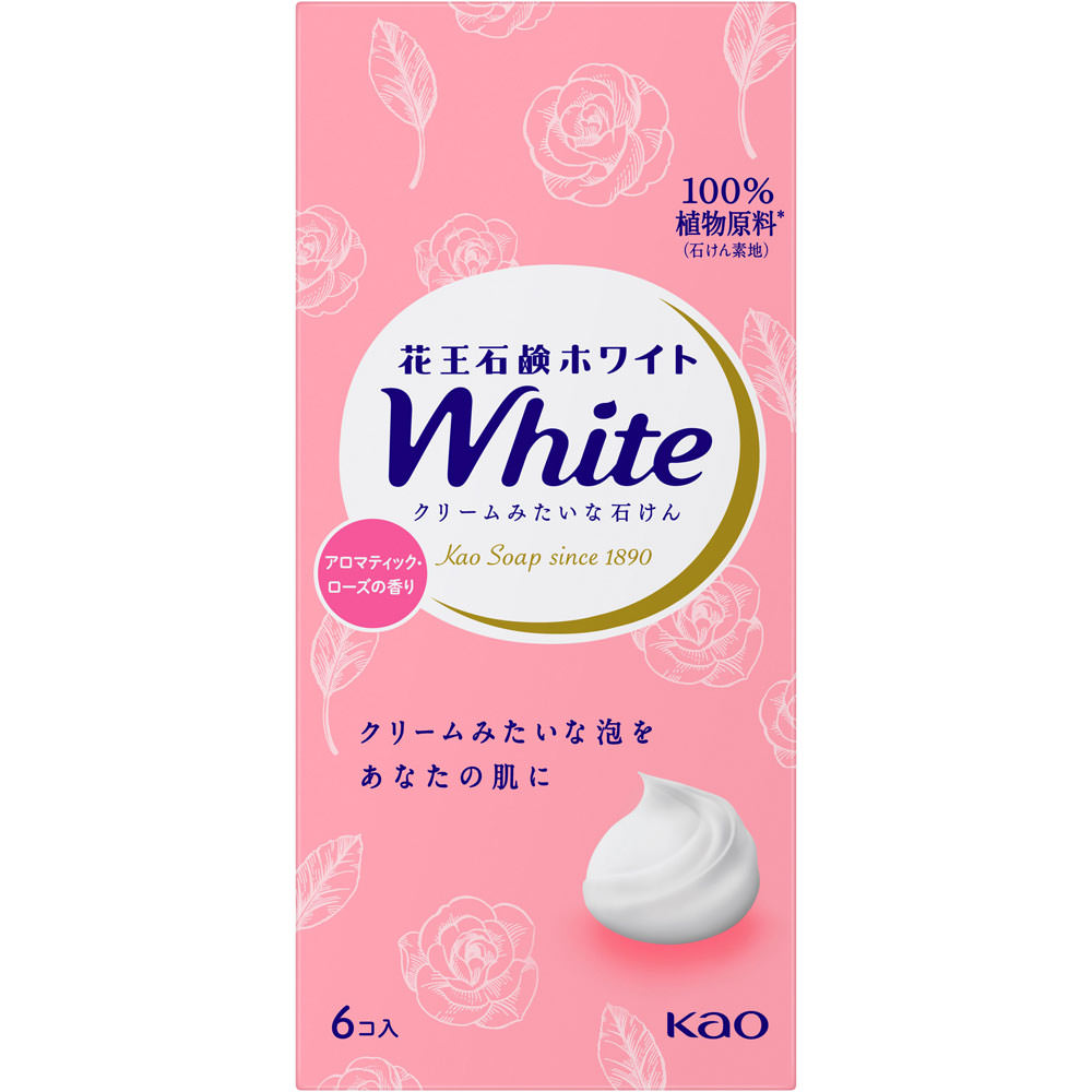 花王石鹸ホワイト アロマティック・ローズの香り 普通サイズ ６コ箱 ５１０ｇ 花王