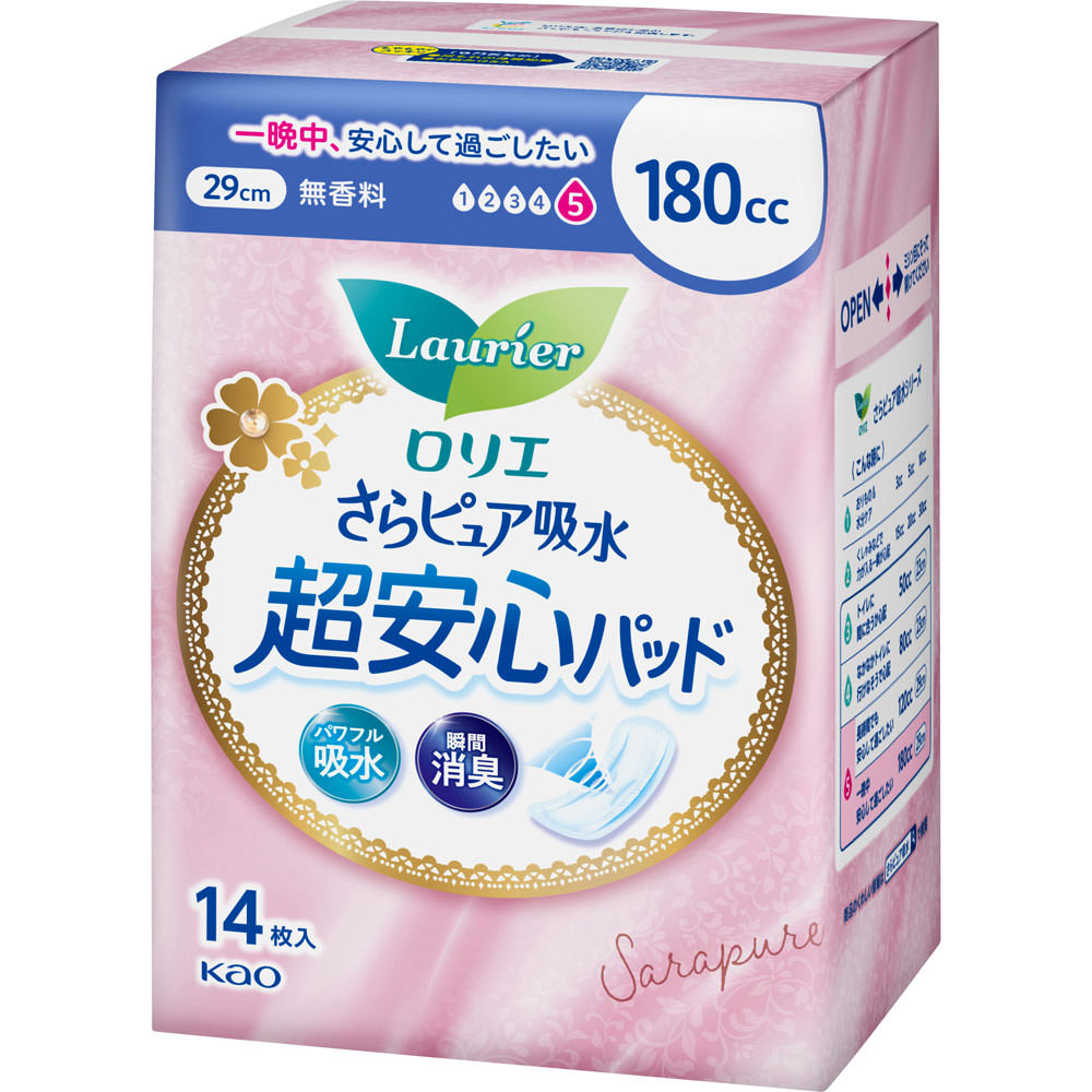 ロリエ さらピュア吸水超安心パッド １８０ＣＣ １４枚 花王