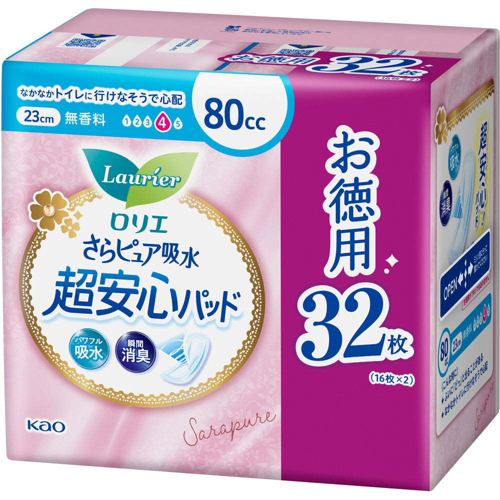 ロリエ さらピュア吸水超安心パッド ８０ＣＣＳＪ ３２枚 花王