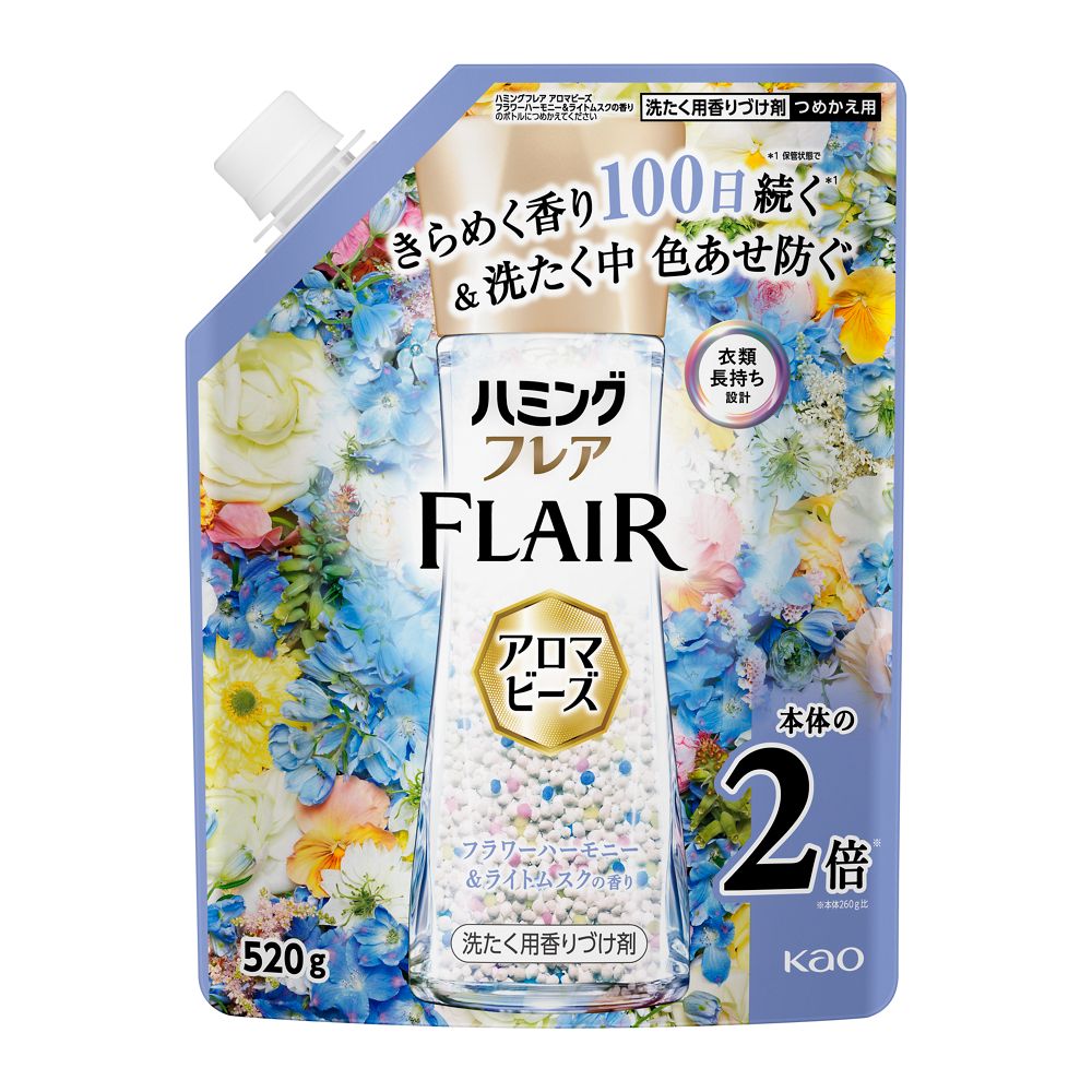 ハミングフレア　アロマビーズ　フラワーハーモニー＆ライトムスクの香り　つめかえ用 ５２０ｇ 花王