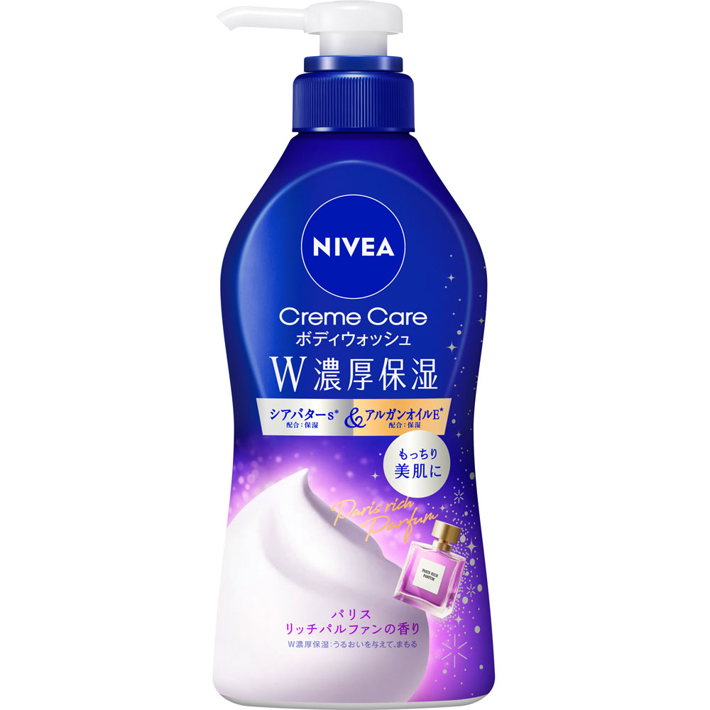 ニベア　クリームケアボディウォッシュ　Ｗ濃厚保湿　パリスリッチパルファンの香り　ポンプ ４６０ｍＬ 花王