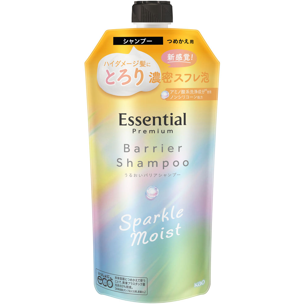 エッセンシャル　プレミアム　うるおいバリアシャンプー　スパークルモイスト　つめかえ用 ３３０ｍｌ 花王