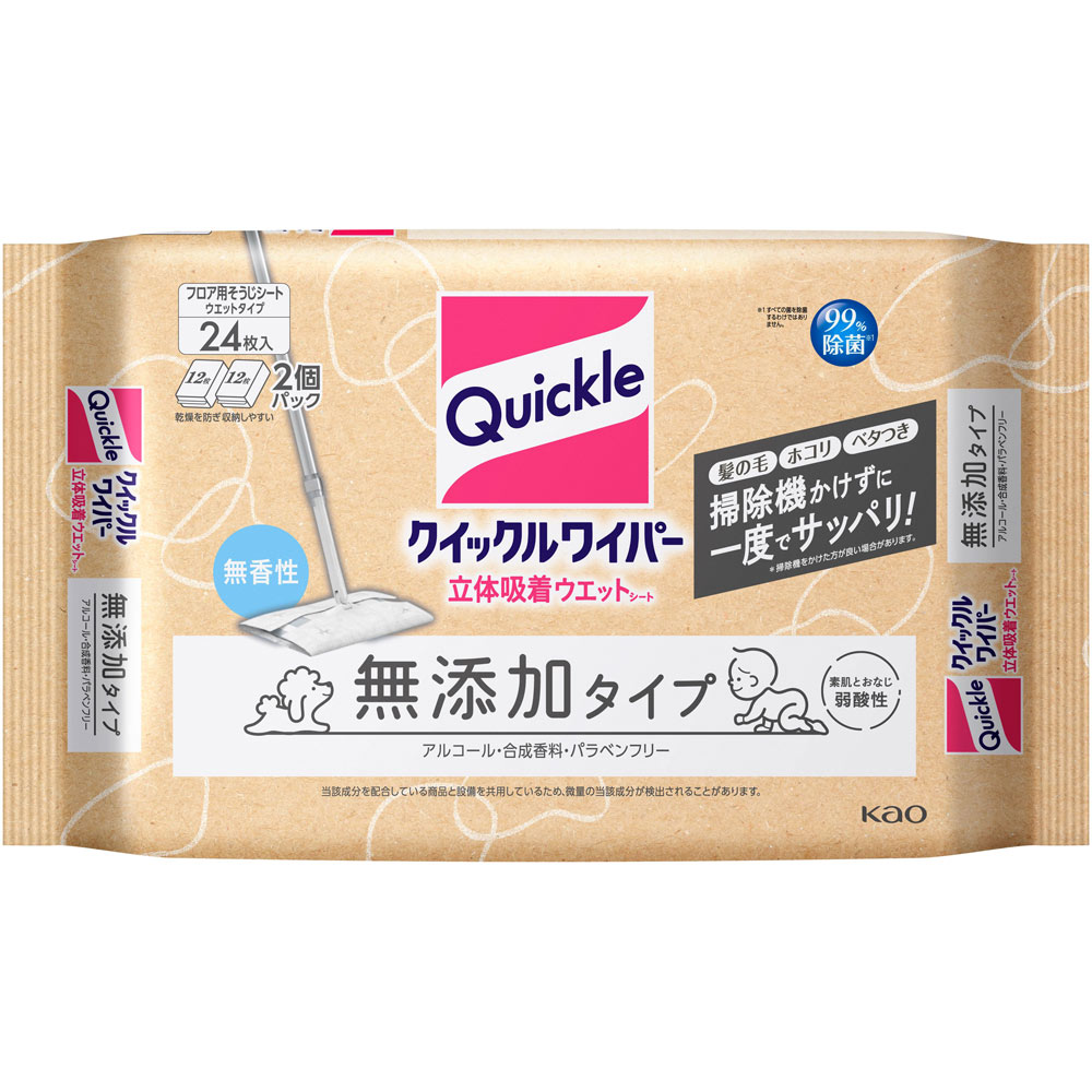 クイックルワイパー　立体吸着ウエットシート　無添加タイプ ２４枚 花王