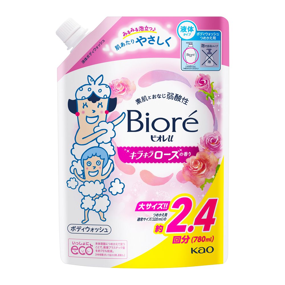 ビオレｕ　キラキラローズの香り　つめかえ用　スパウト ７８０ｍＬ 花王