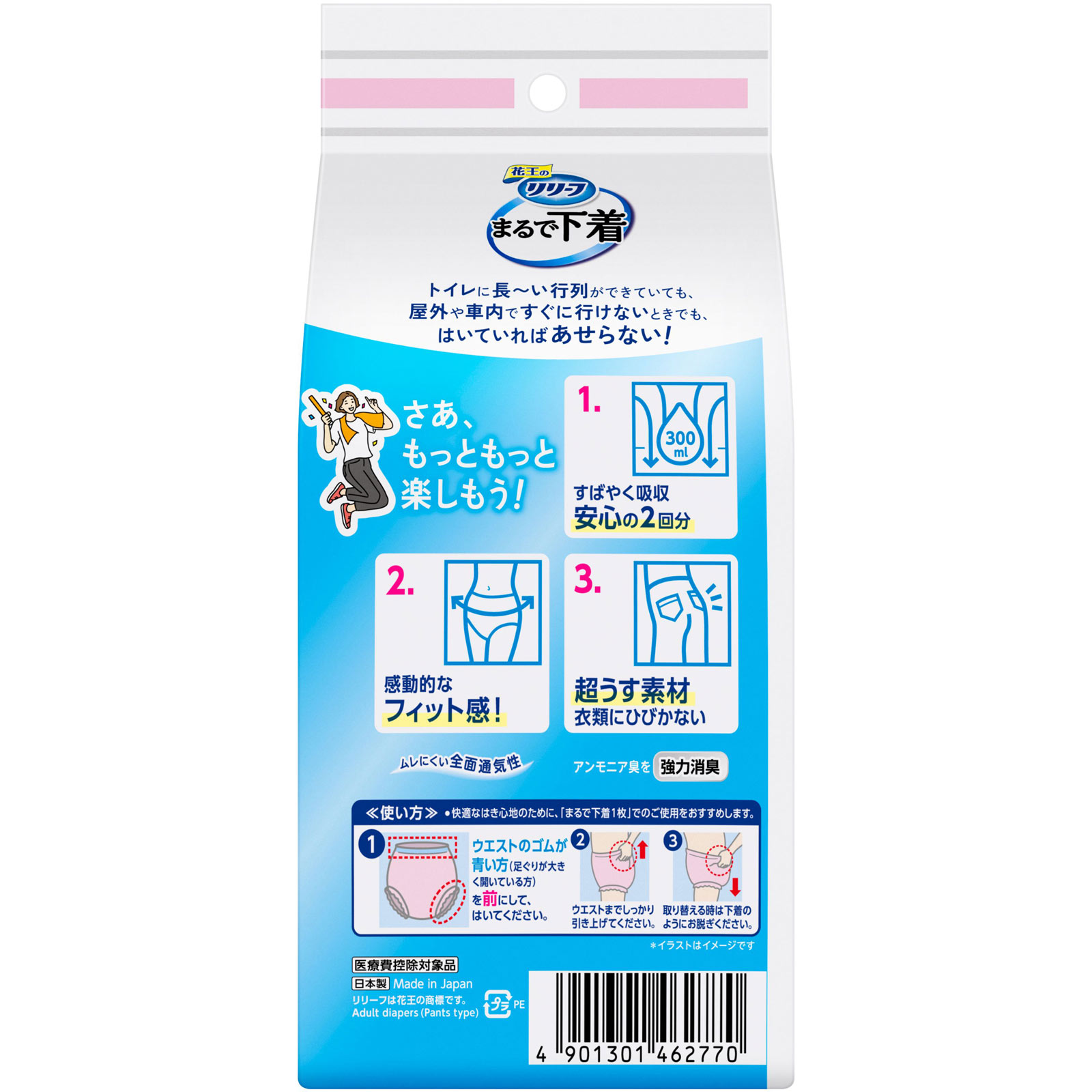 リリーフ パンツタイプ まるで下着 2回分 ピンク M 2枚 花王