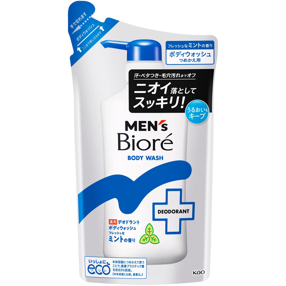 メンズビオレ　薬用デオドラントボディウォッシュ　フレッシュなミントの香り　つめかえ用 ３６０ｍＬ 花王 (医薬部外品)