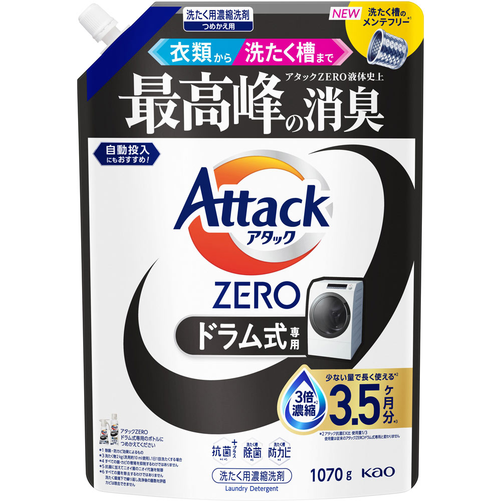 アタックＺＥＲＯ　ドラム式専用　つめかえ用 １０７０ｇ 花王