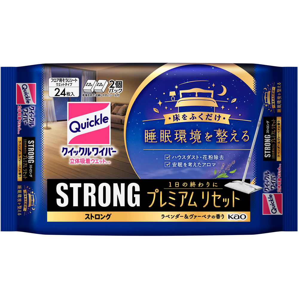 クイックルワイパー　立体吸着ウエットシート　ストロング　プレミアムリセット ２４枚 花王