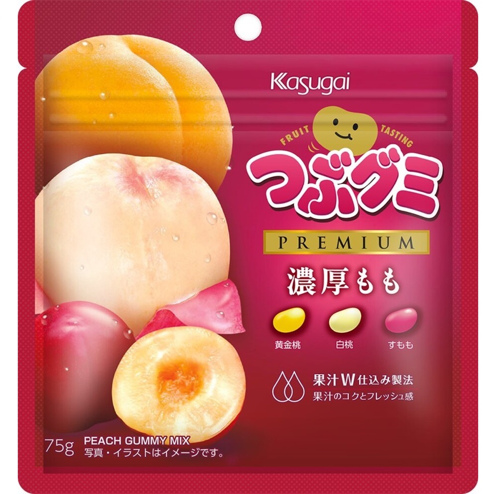 つぶグミＰＲＥＭＩＵＭ濃厚もも ７５ｇ 春日井製菓