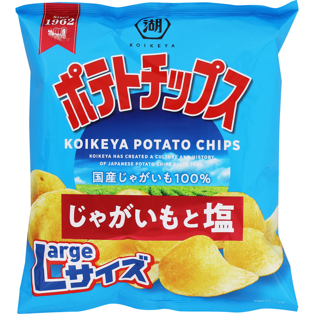 Ｌａｒｇｅサイズ ポテトチップス じゃがいもと塩 １２２ｇ 湖池屋