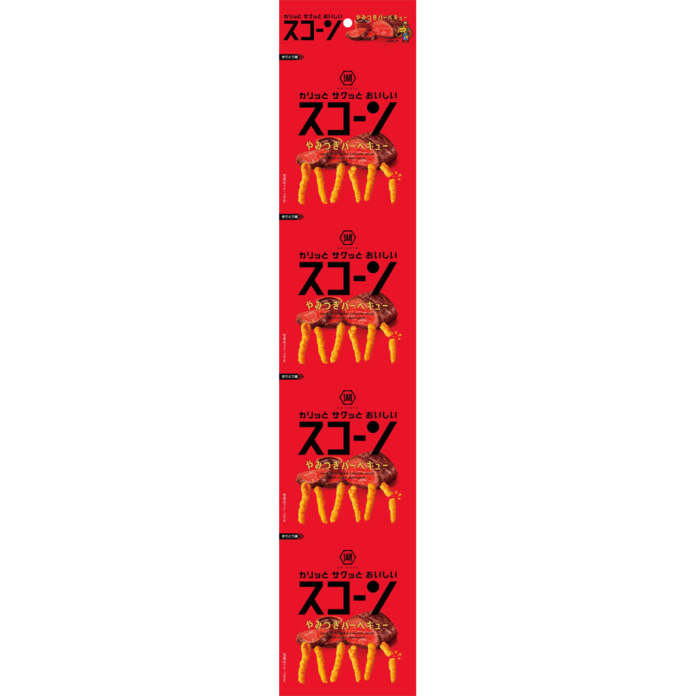 ４連　スコーン　やみつきバーベキュー ６０ｇ 湖池屋