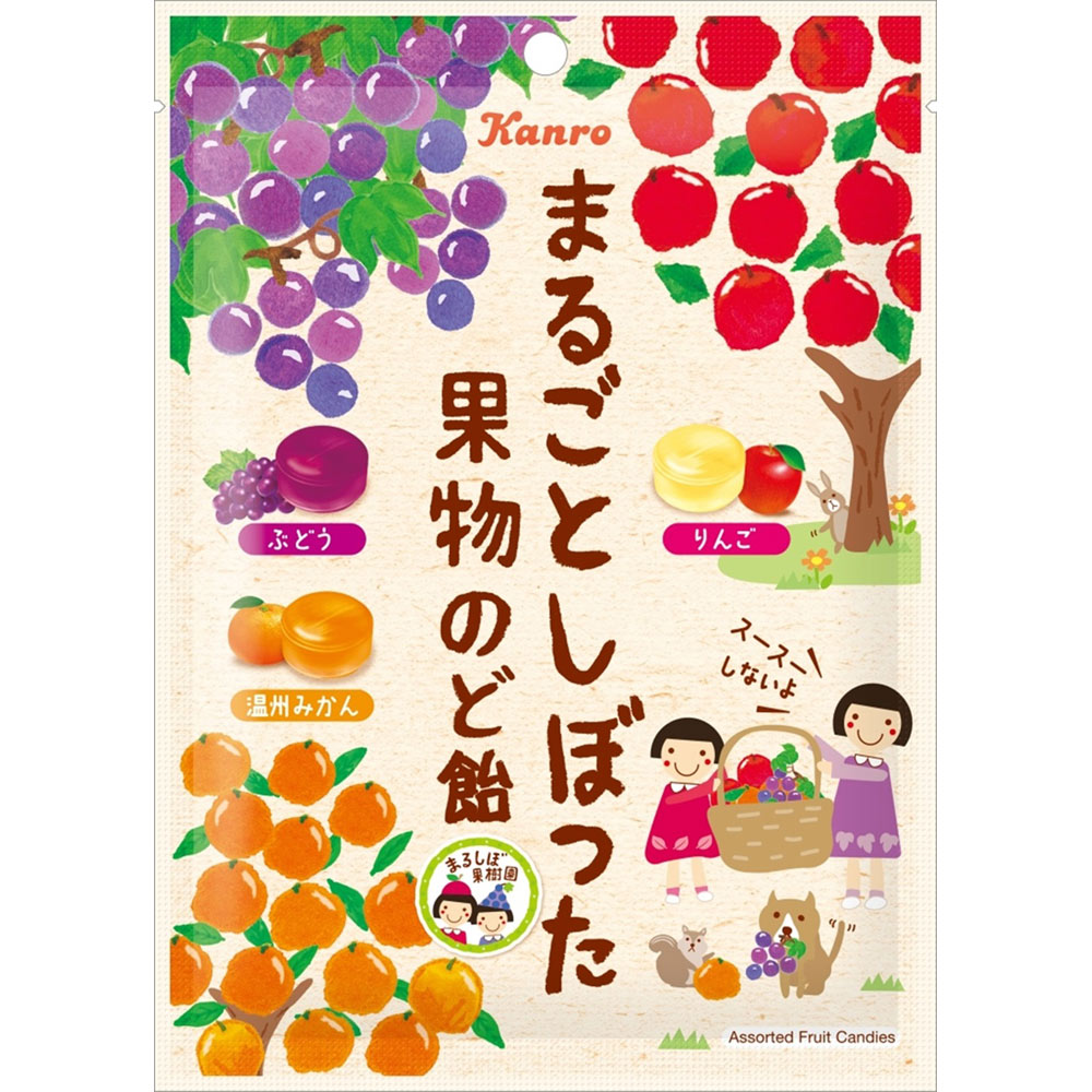 まるごとしぼった果物のど飴 ８０ｇ カンロ