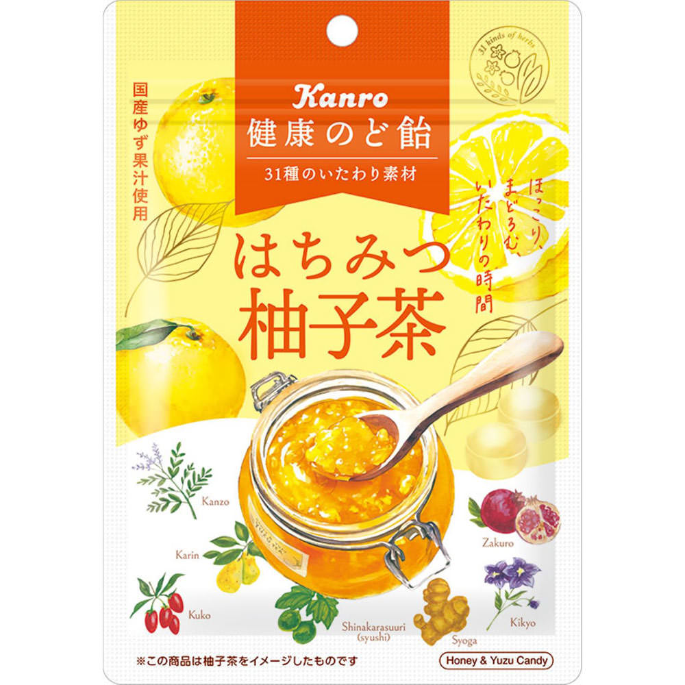 健康のど飴はちみつ柚子茶 ８０ｇ カンロ