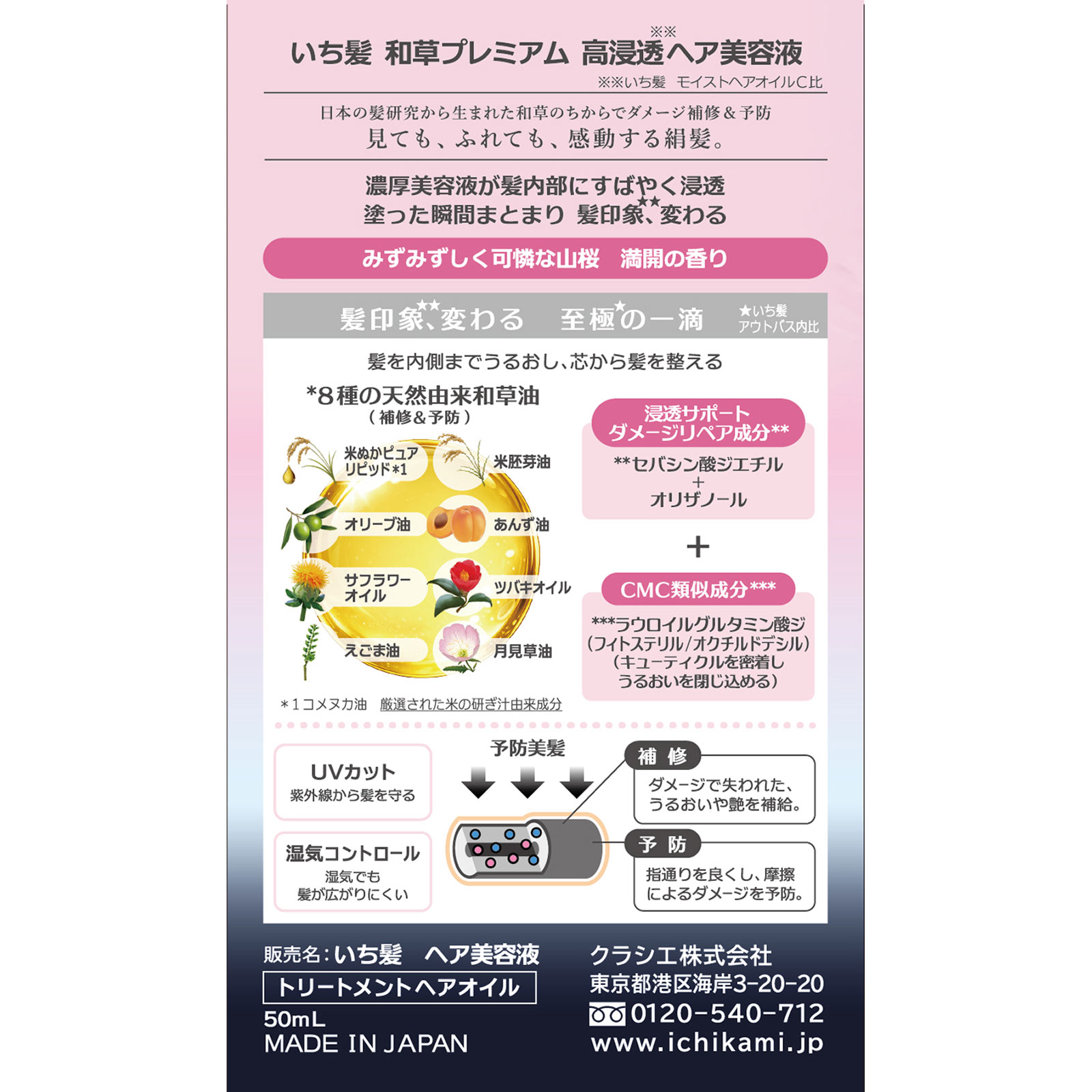 いち髪 和草プレミアム 高浸透ヘア美容液 50ml クラシエホームプロダクツ