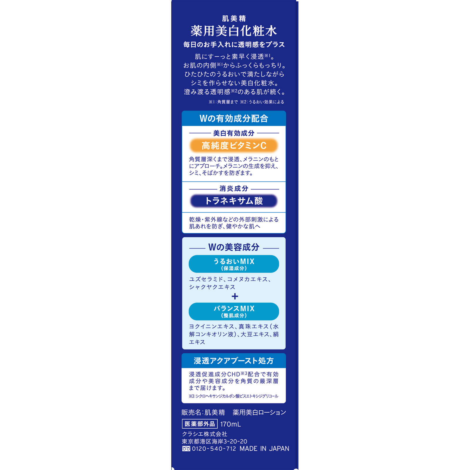 肌美精　薬用美白化粧水 １７０ｍｌ クラシエホームプロダクツ (医薬部外品)
